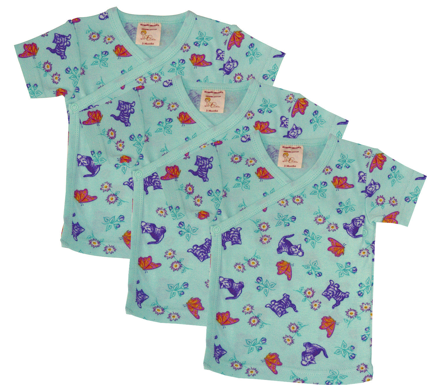 Kitty Paradise Side Snap Tees – 3 Pack