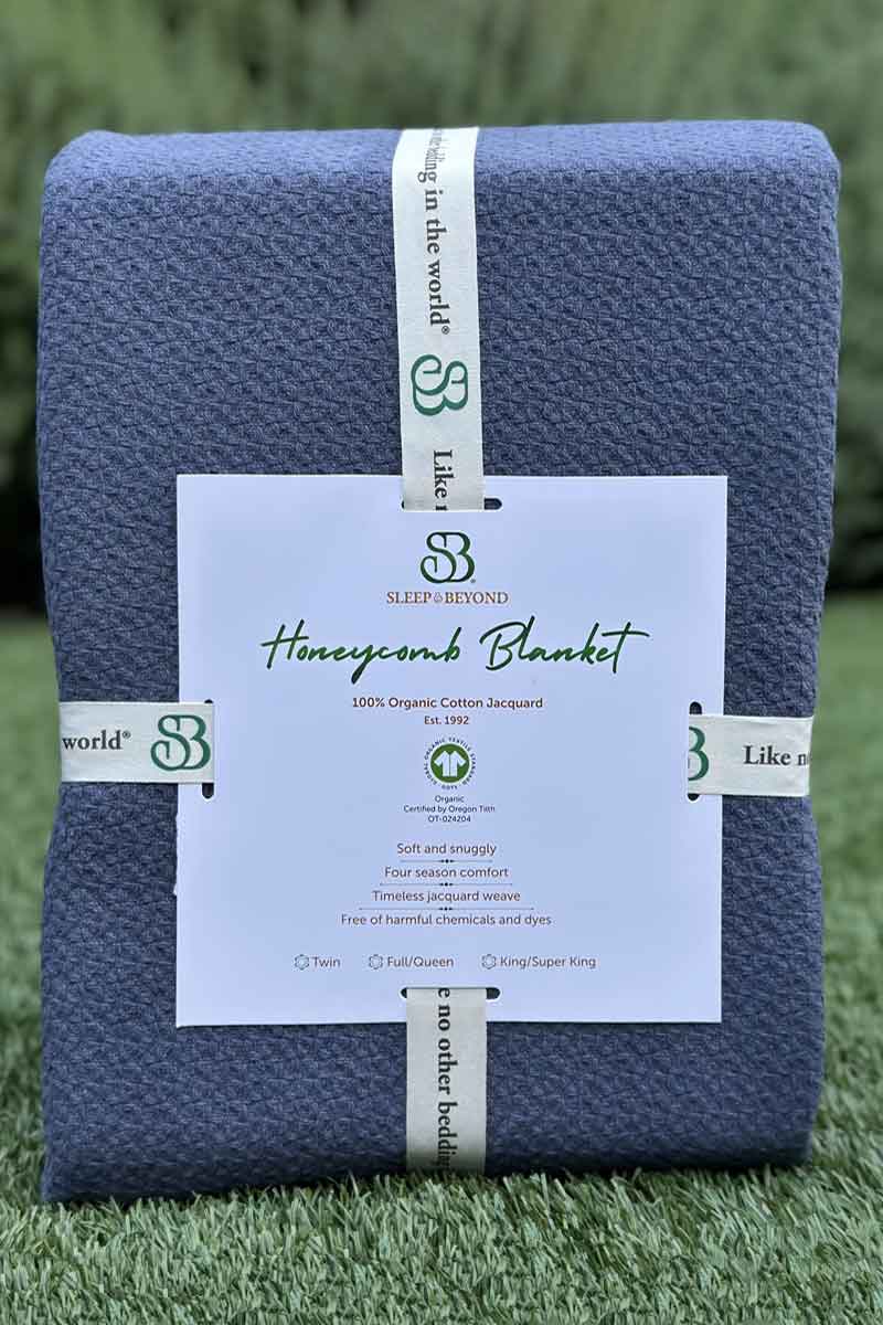 Organic Cotton Honeycomb Jacquard Blanket