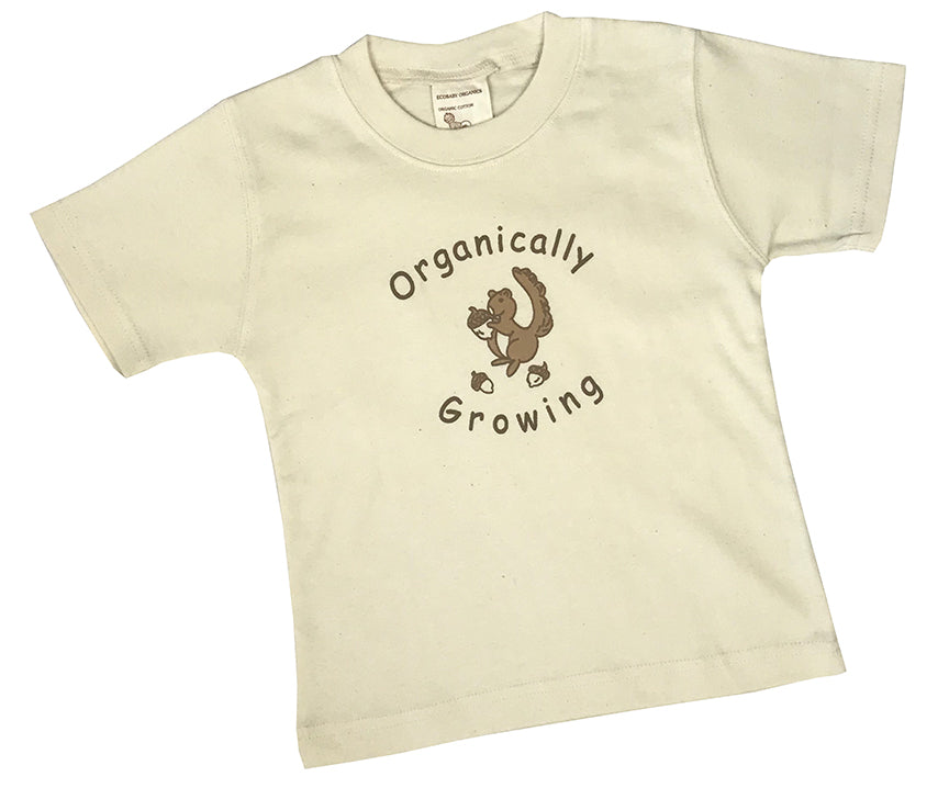 Organically Growing Organic Baby Tee – Squirrel (1–2 Years)