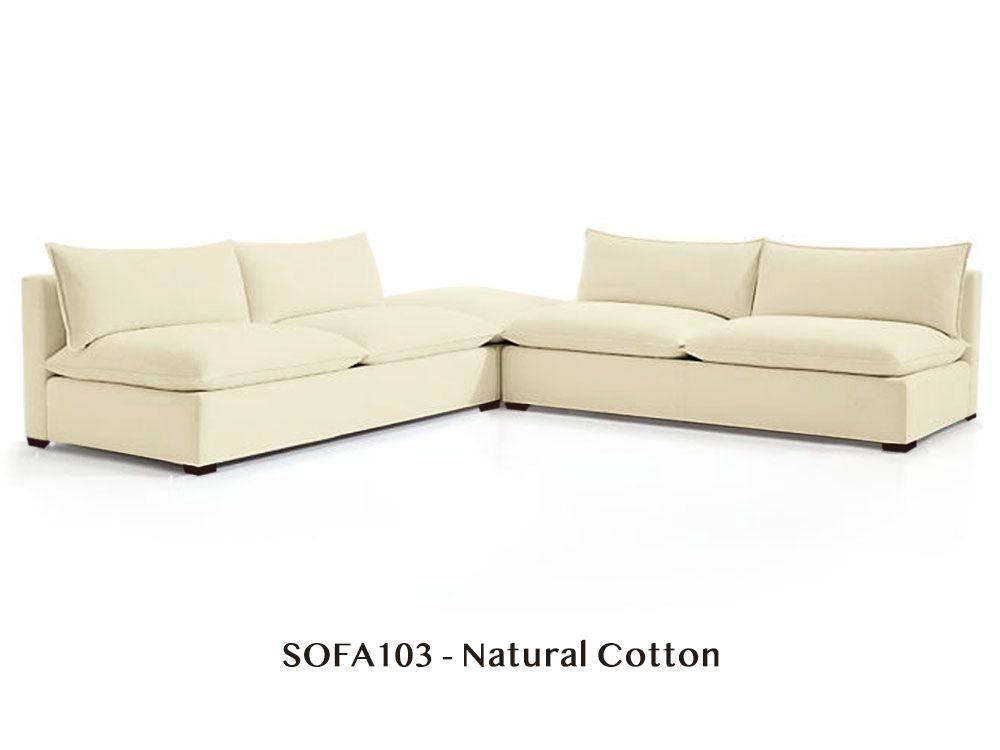Natural/Certified Organic Armless Three-Piece Modular Sofa