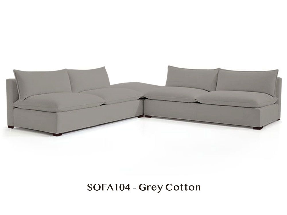 Natural/Certified Organic Armless Three-Piece Modular Sofa