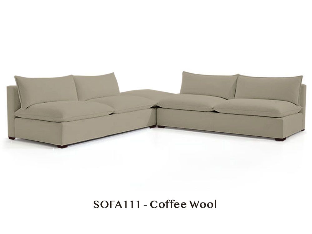 Natural/Certified Organic Armless Three-Piece Modular Sofa