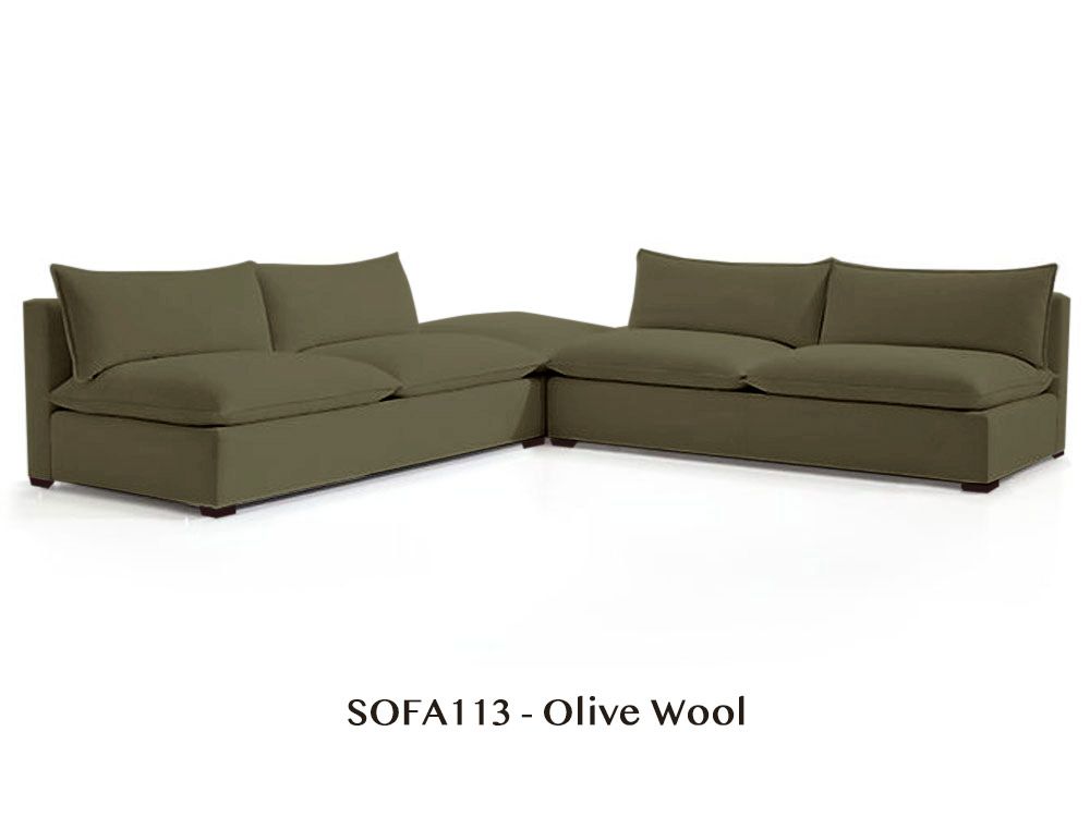 Natural/Certified Organic Armless Three-Piece Modular Sofa