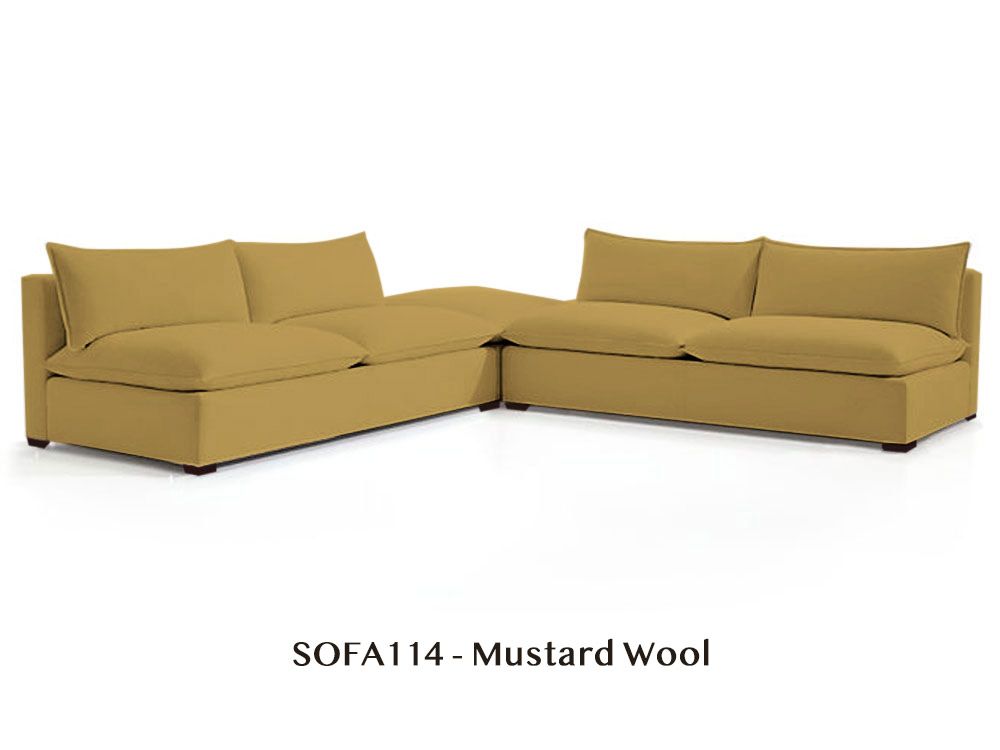 Natural/Certified Organic Armless Three-Piece Modular Sofa