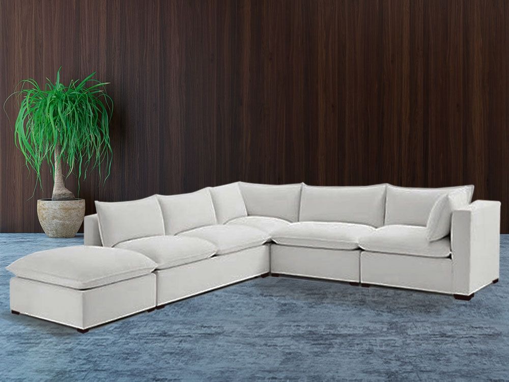 Organic Armless Five-Piece Modular Sofa