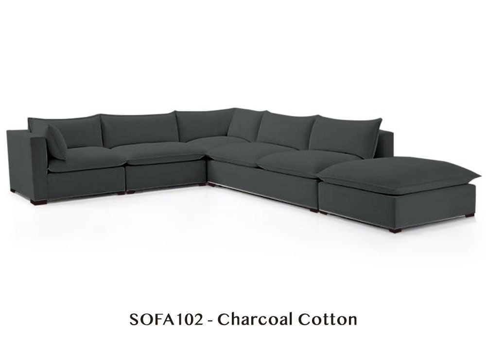 Organic Armless Five-Piece Modular Sofa