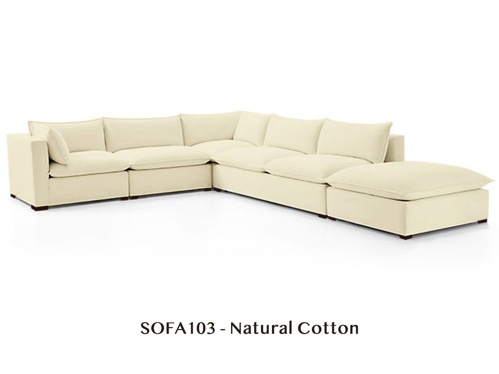 Organic Armless Five-Piece Modular Sofa