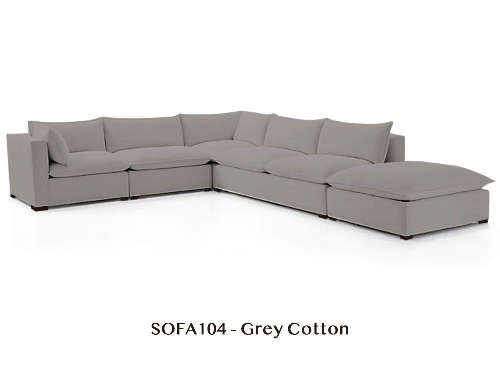 Organic Armless Five-Piece Modular Sofa