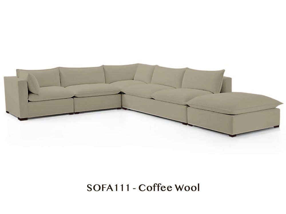 Organic Armless Five-Piece Modular Sofa