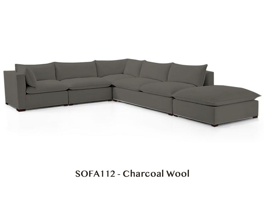 Organic Armless Five-Piece Modular Sofa