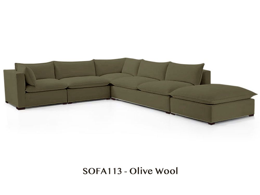 Organic Armless Five-Piece Modular Sofa