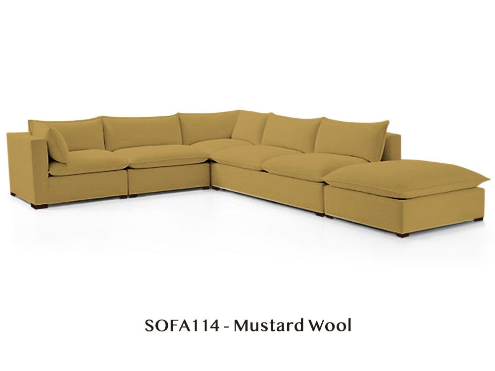 Organic Armless Five-Piece Modular Sofa