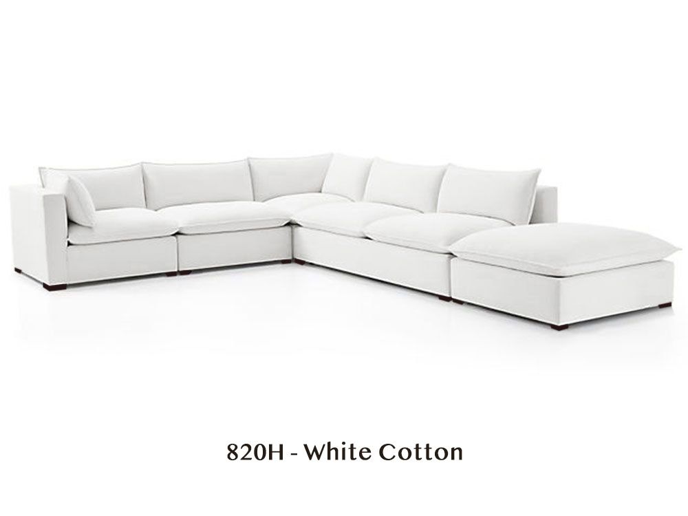 Organic Armless Five-Piece Modular Sofa