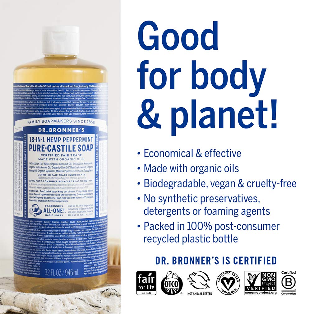 Pure-Castile Liquid Soap - Peppermint - Bulk