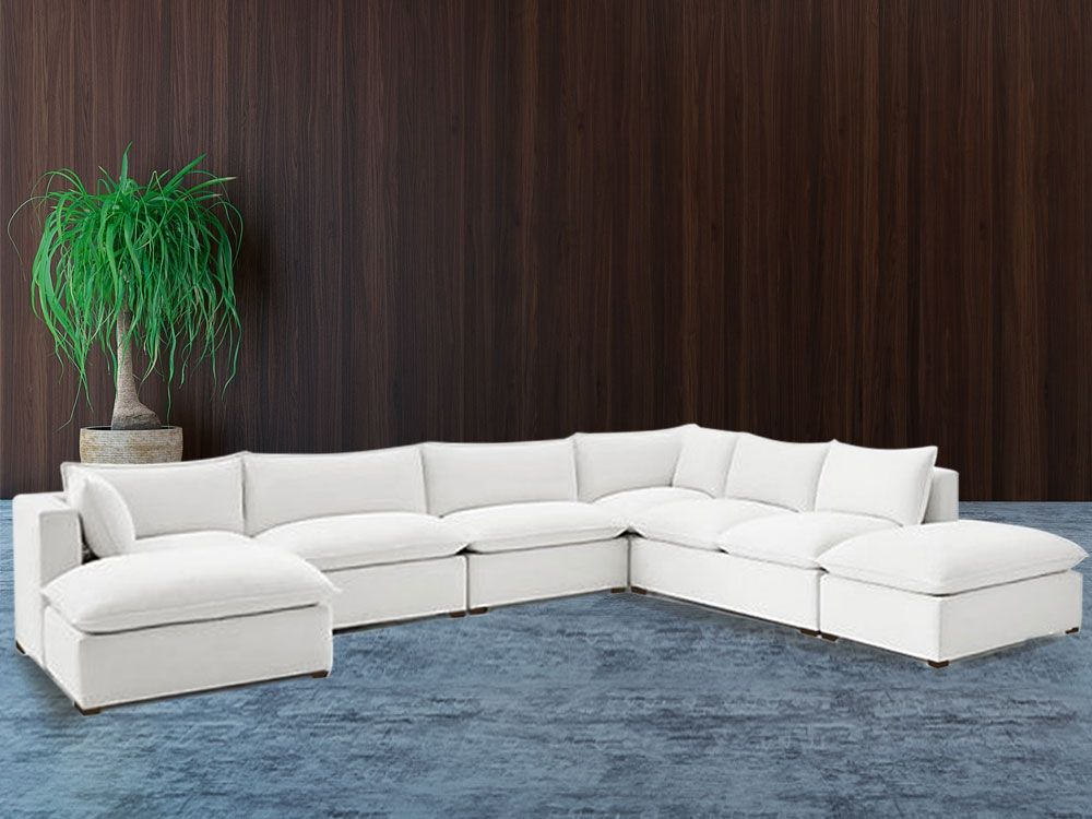 Natural/Certified Organic Armless Seven-Piece Modular Sofa