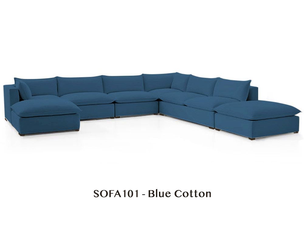 Natural/Certified Organic Armless Seven-Piece Modular Sofa