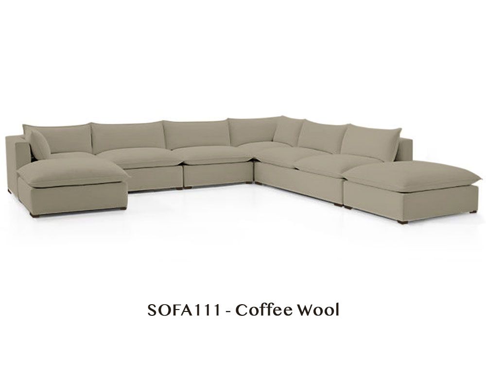 Natural/Certified Organic Armless Seven-Piece Modular Sofa