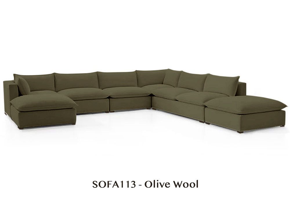 Natural/Certified Organic Armless Seven-Piece Modular Sofa