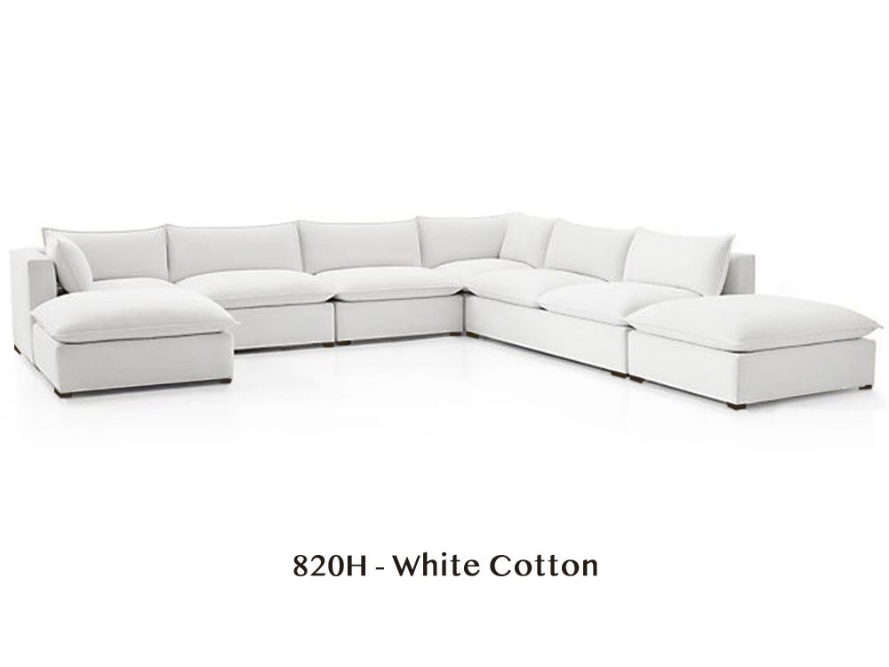 Natural/Certified Organic Armless Seven-Piece Modular Sofa