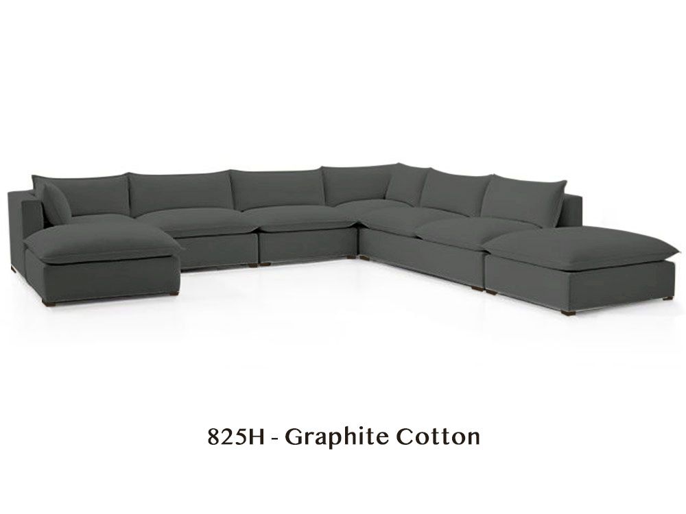 Natural/Certified Organic Armless Seven-Piece Modular Sofa