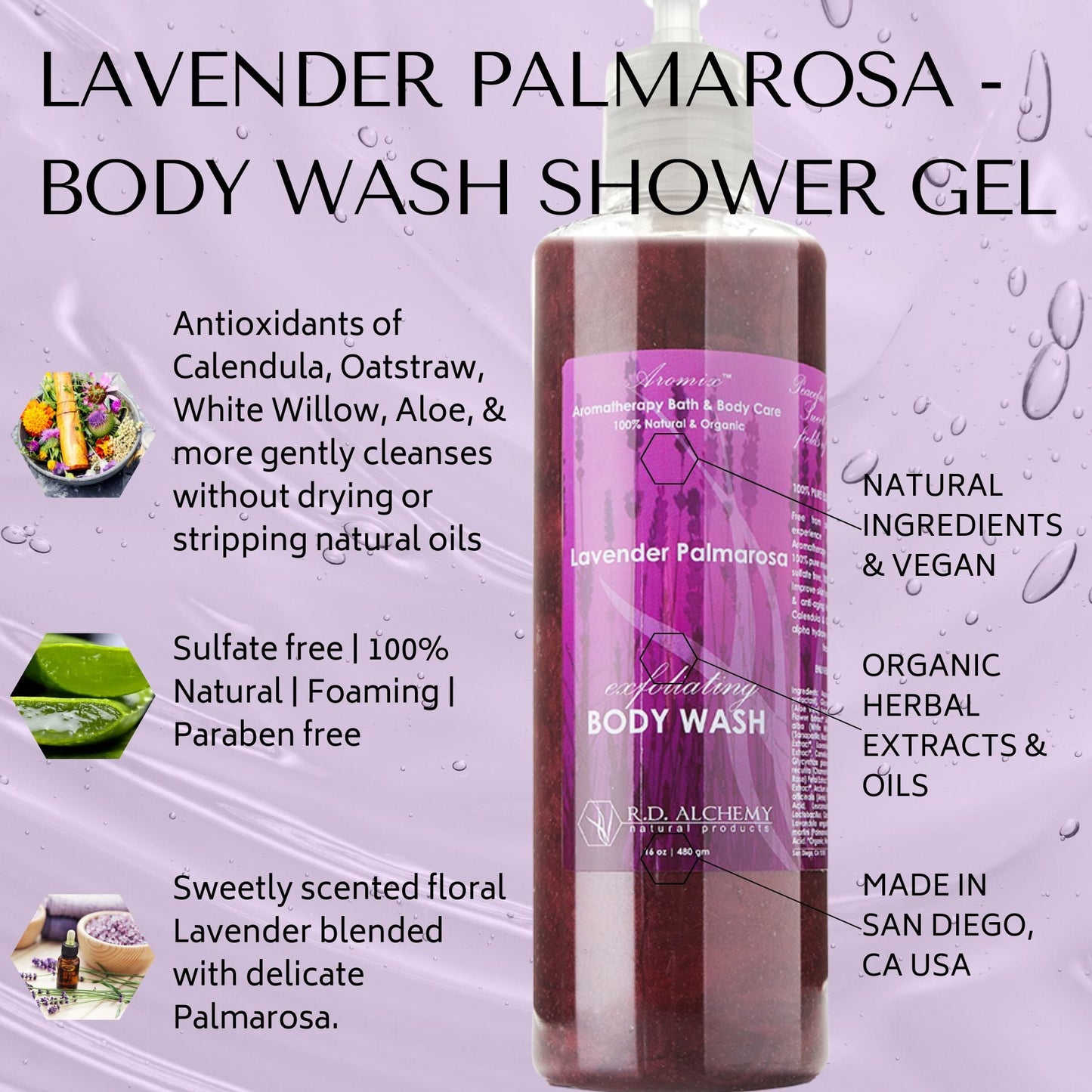 Lavender Palmarosa Body Wash Shower Gel