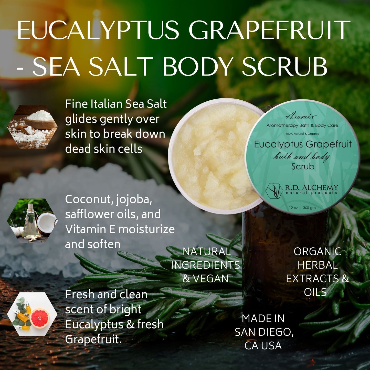 Eucalyptus Grapefruit Sea Salt Body Scrub