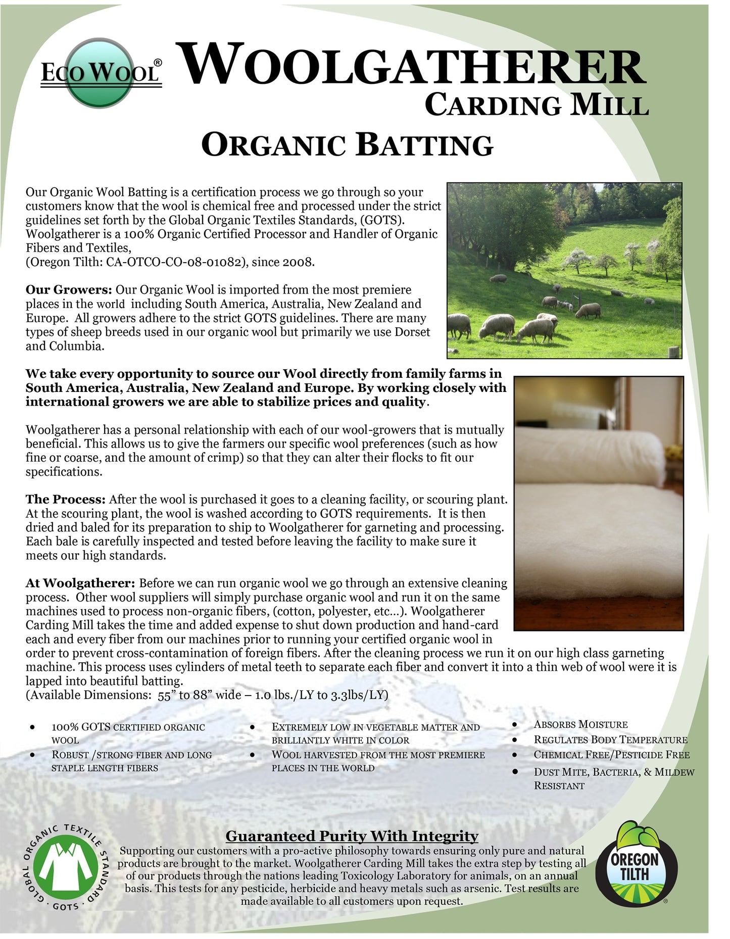 Handmade Organic Wool Pad