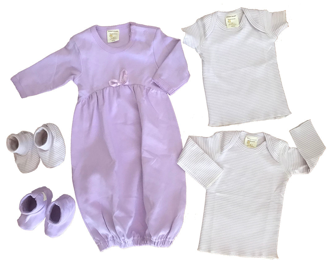 Organic Cotton Lavender Layette Set