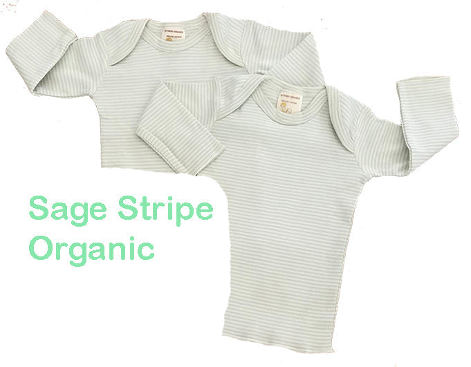 Organic Infant Tee 2-Pack – Short or Long Sleeve (Lavender or Sage Stripe)