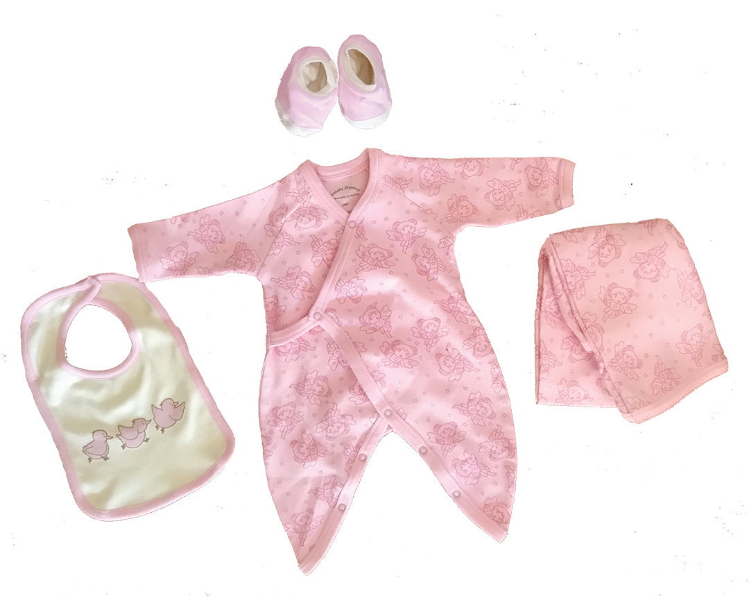 Organic Cotton Pink Fairy Kimono Set