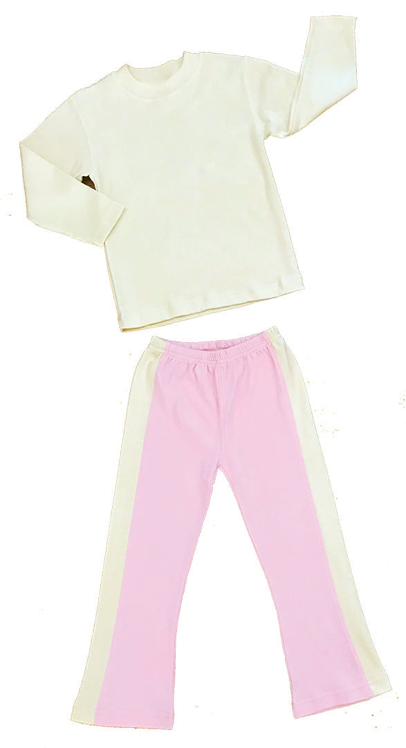 Organic Cotton Yoga Pant & Long Sleeve Tee Set – Pink (Sizes 5/6 & 7/8 Years)