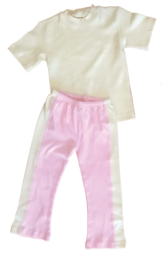 Organic Cotton Yoga Pant & Tee Set – Pink (18–24 Months)