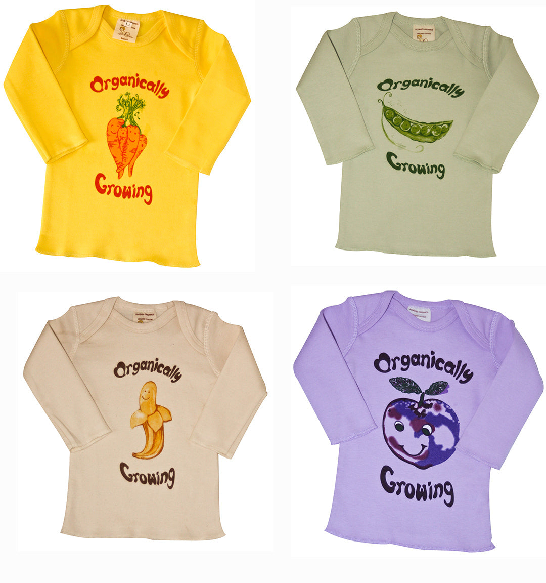 “Organically Growing” Long Sleeve Infant Tee Set – 4 Pack