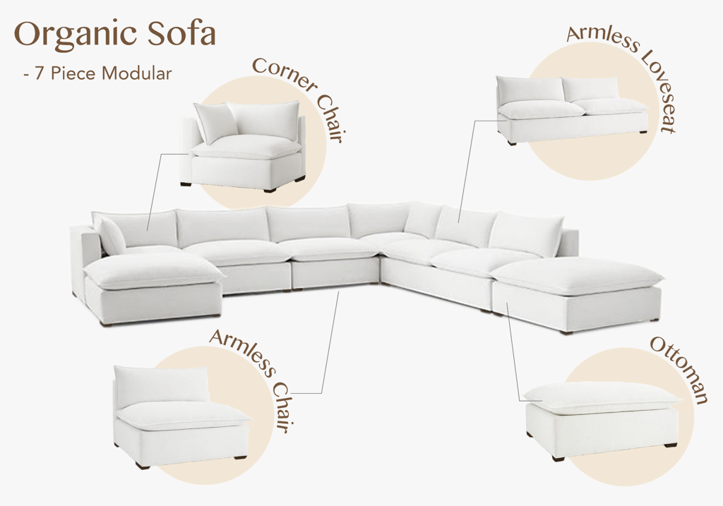 Modular Armless Chair to Design Your Own Organic Sofa