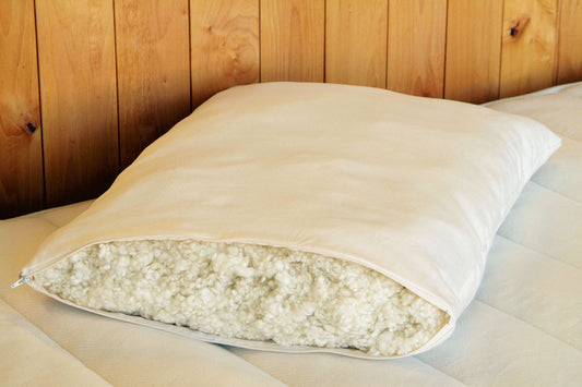Organic Wool Down Pillow with Protective Barrier Cover