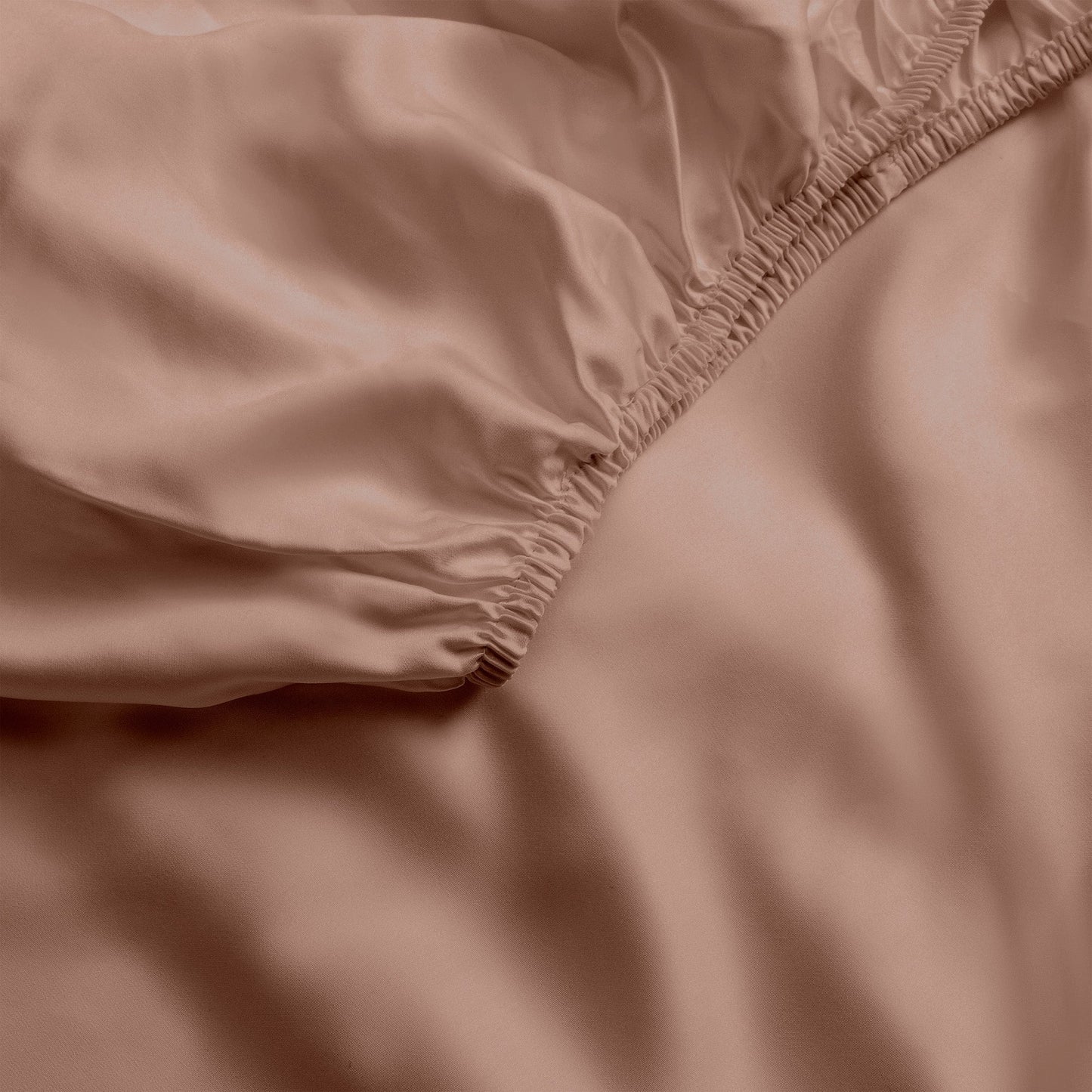 Close up of clay fitted crib sheet |Color:Clay