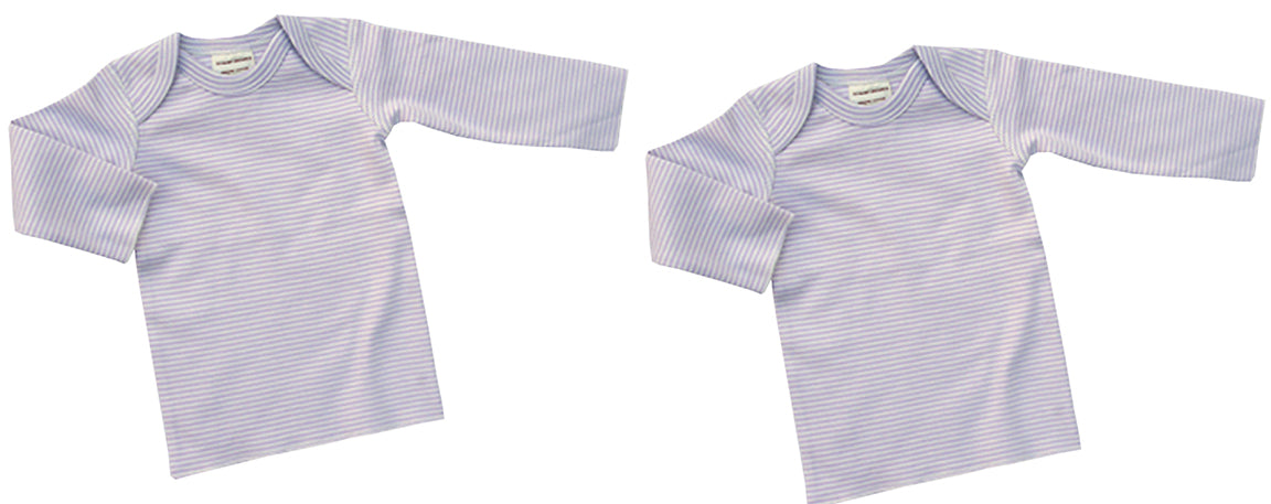 Organic Infant Tee 2-Pack – Short or Long Sleeve (Lavender or Sage Stripe)