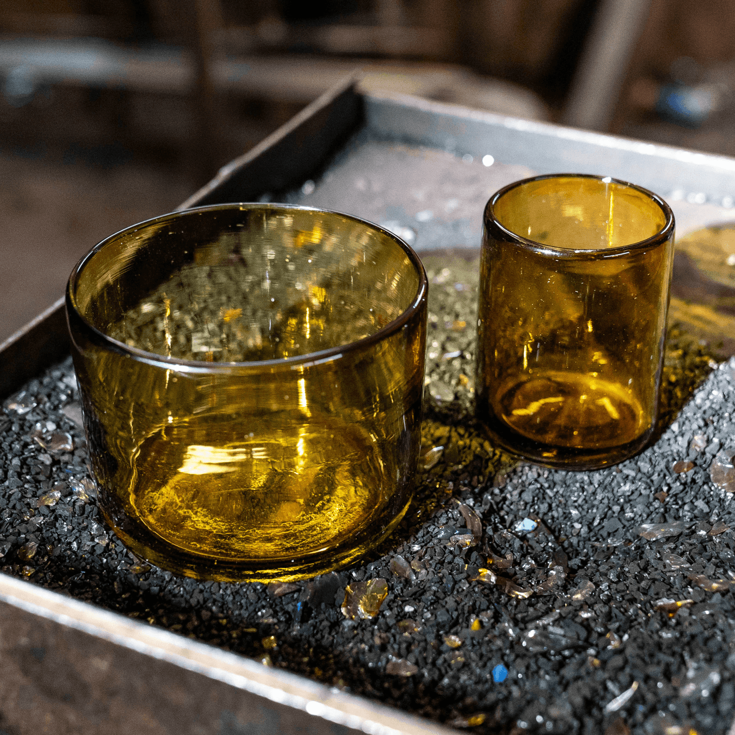 Pure Beeswax Candle in Blown Glass