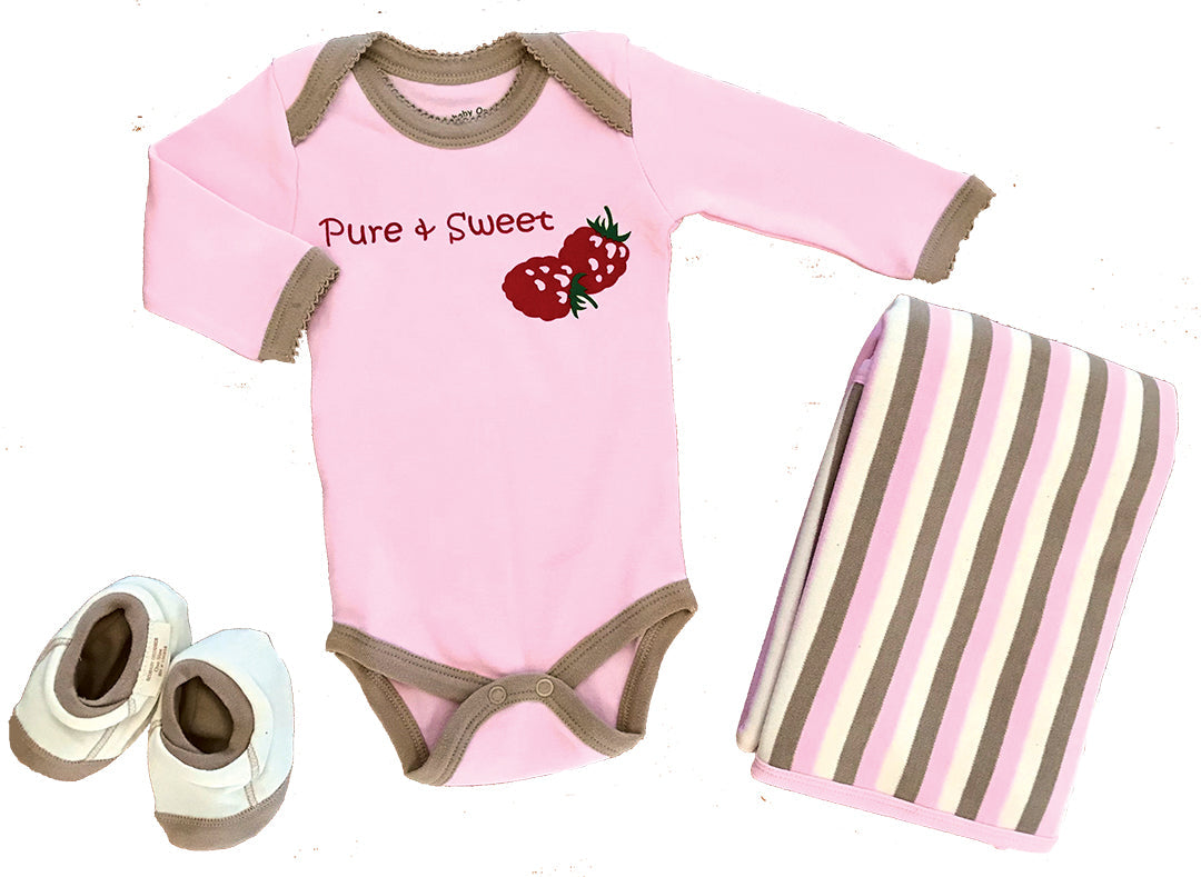 Pure & Sweet Onesie - 3 Mo - Blanket & Booties