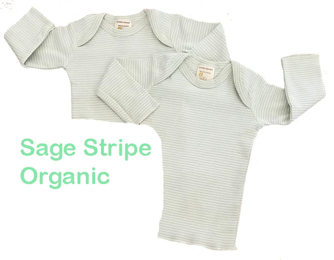 Long Sleeve Organic Infant Tees – 2-Pack (Lavender or Sage Stripe)