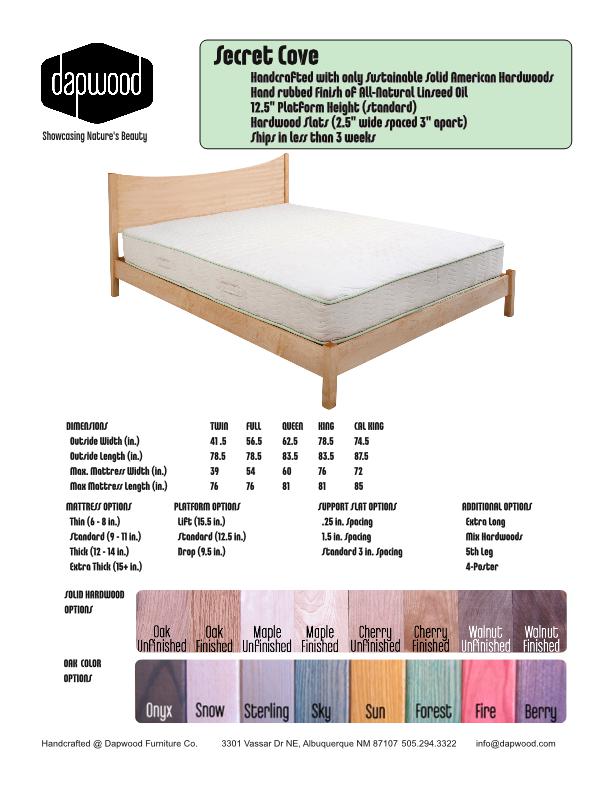 Secret Cove Organic Platform Bed Frame