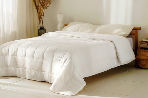 Organic Cotton Sateen Duvet Cover + Washable Wool Comforter Set