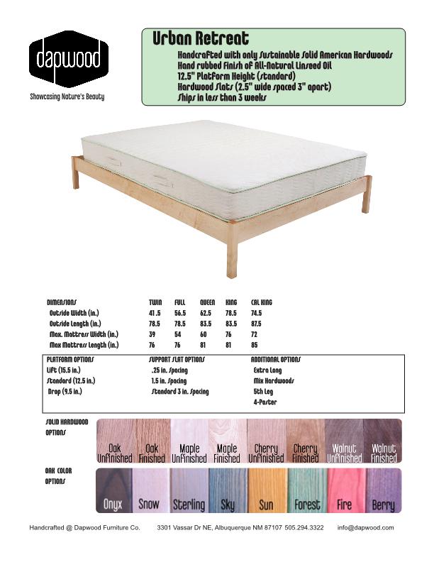 Urban Retreat Organic Platform Wood Bed Frame