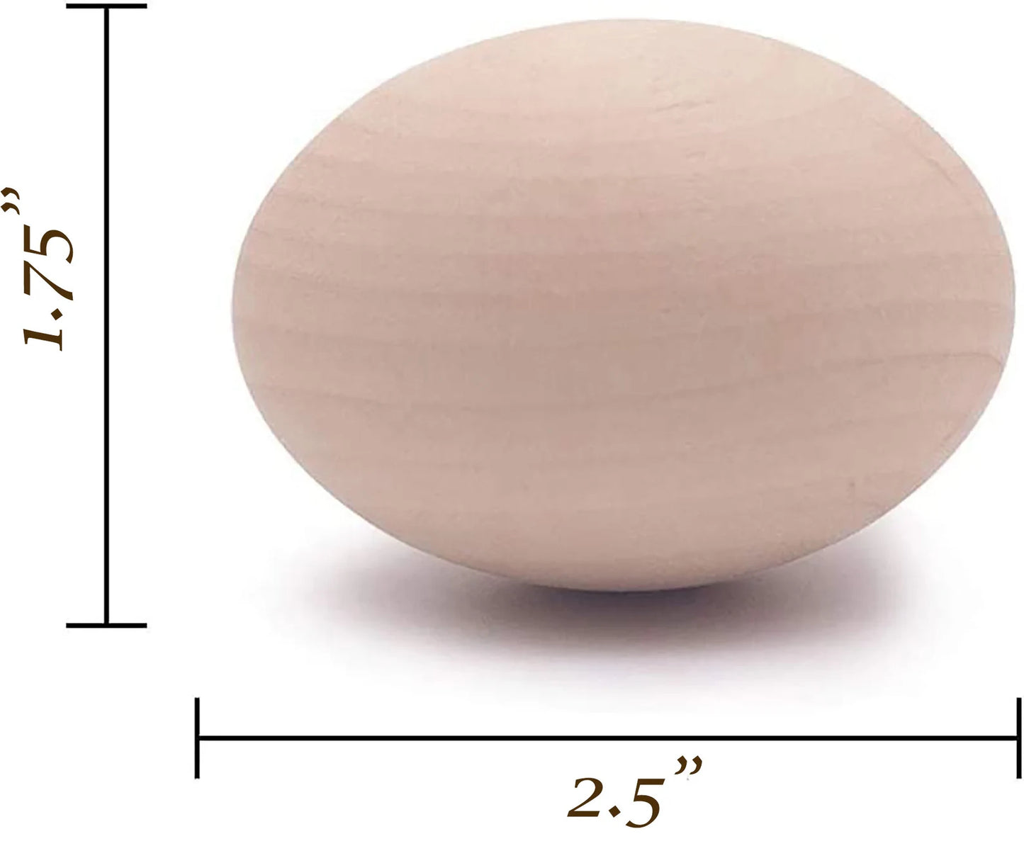 8-Piece Unpainted Wooden Eggs in Carton
