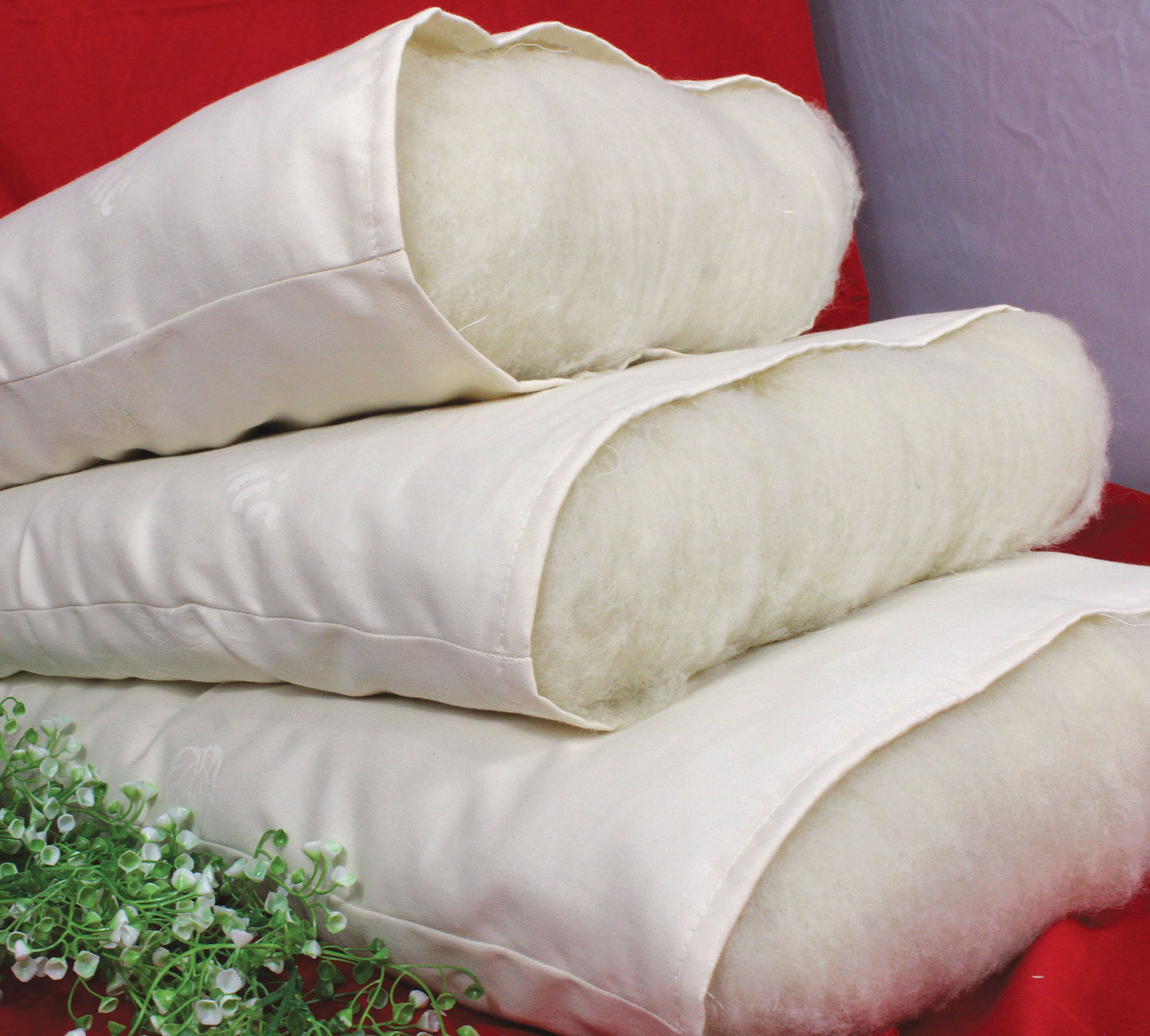 Ergonomic Organic Pillow – Kapok (Vegan) or Eco Wool Filled
