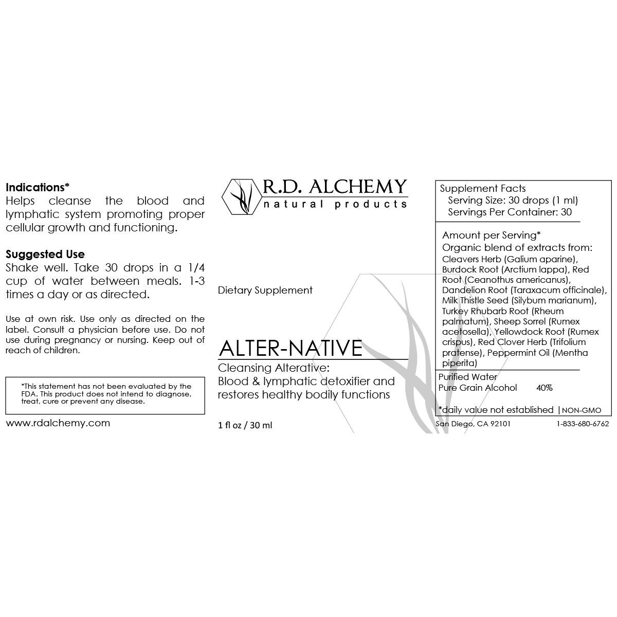 Alter-Native Blood & Lymph Detox TIncture