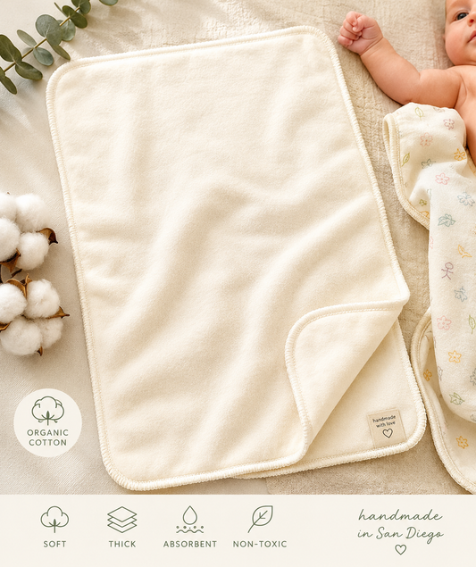 Organic Cotton Changing Pad or Burp Cloth