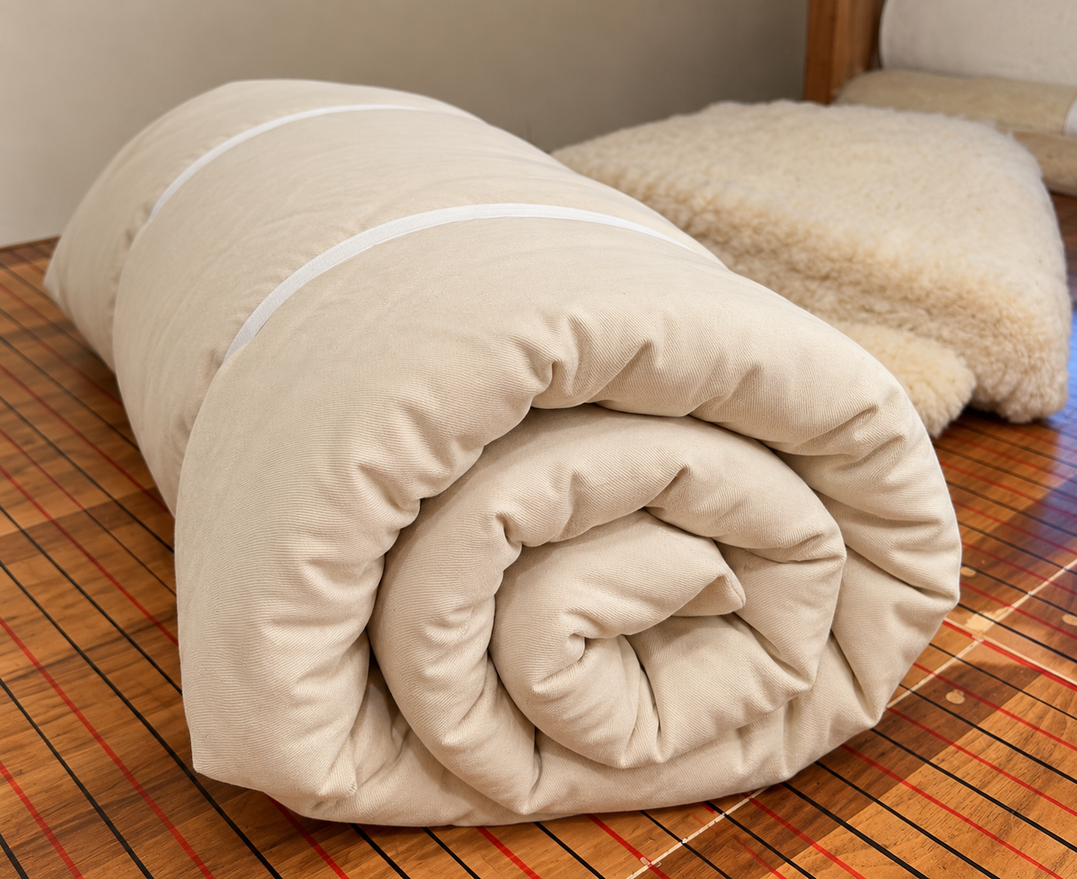 1” EcoWool and Organic Cotton Shikibuton Roll Up Floor Bed