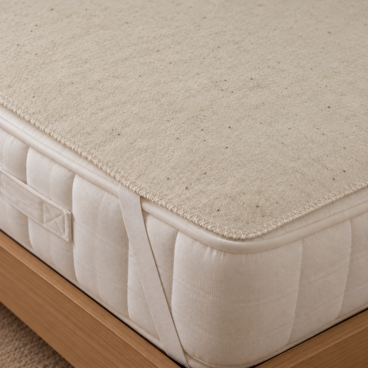 Super Soft Felted Eco Wool Moisture Protection Mattress Pad