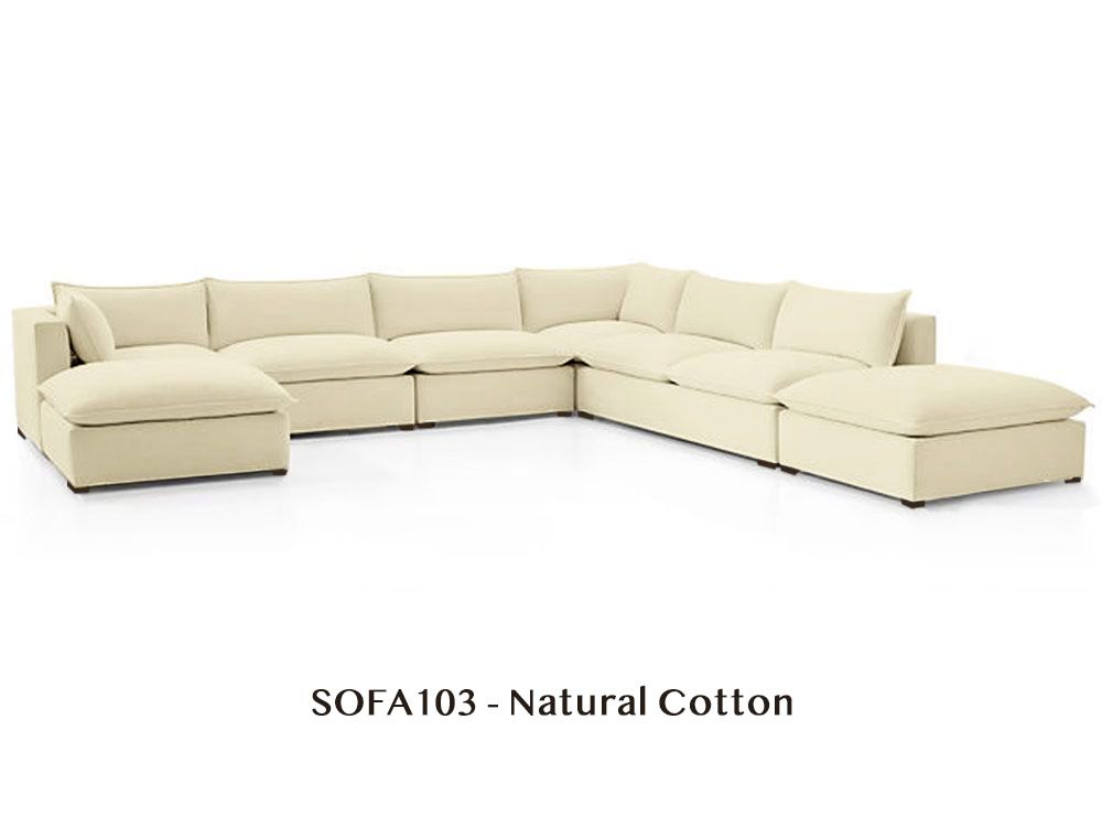 Natural/Certified Organic Armless Seven-Piece Modular Sofa